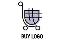 abstract tiny shopping cart logo