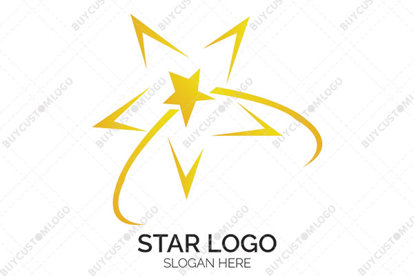 stars with ribbons golden logo