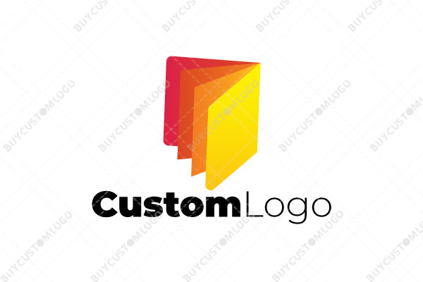 abstract open book colourful logo