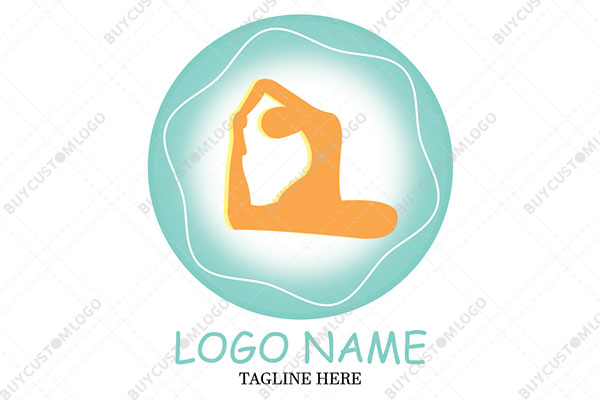 abstract female dhanurasana or bow pose logo