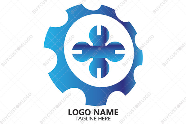 spanners and gear gradient blue logo