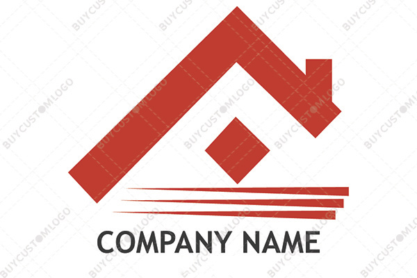 red abstract hut logo