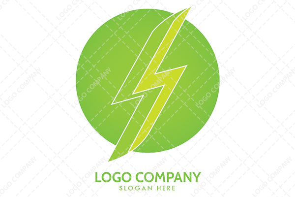 Circle Abstract within a Lightning Bolt Logo