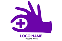 OK hand gesture healthcare indigo logo