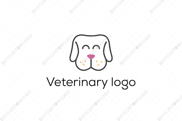 minimal happy symmetric dog logo