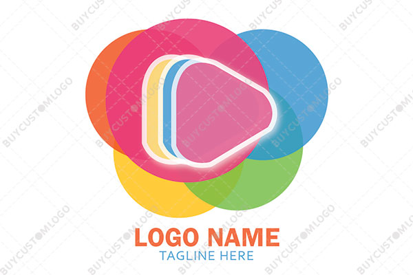 play icons in circles logo