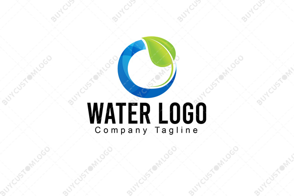 gradient water ring and leaf seal logo
