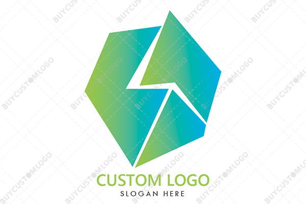 the cracked deformed hexagon with a bolt logo