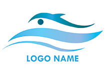 abstract waves dolphin logo