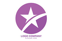 split star in a round seal pink and white logo