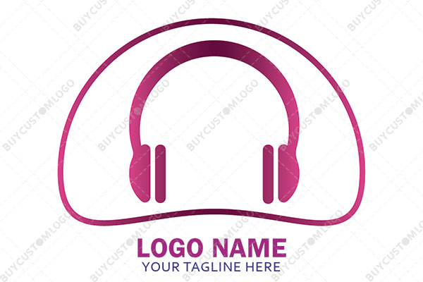 minimalistic wire and headphones logo