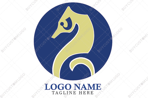 hypnotic seahorse in a seal logo