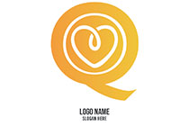 letter q heart logo