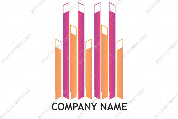 abstract pillars with windows logo