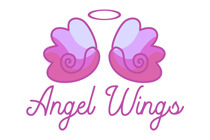 abstract rose angelic wings logo