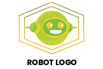 lime robot in a barbecue stick logo