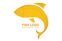 playful golden fish logo