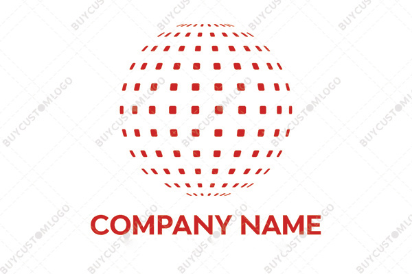 red abstract globe distinctive logo
