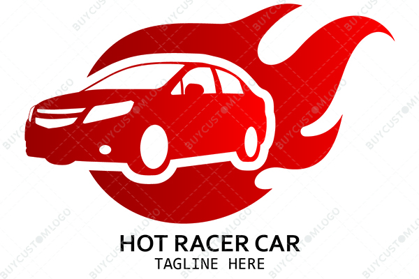 red flame and car logo