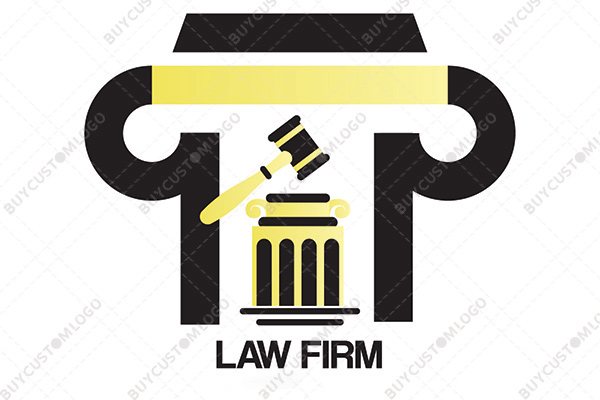 the pillar of judiciary and gavel logo
