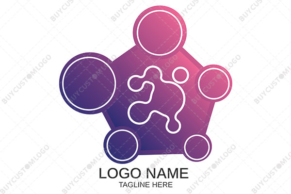 abstract microscope with a microorganism logo