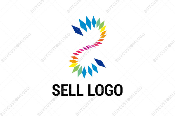 abstract mirrored letter s logo