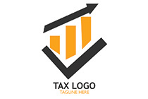 growth arrow, bars and checkmark logo
