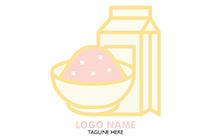 flour in a bowl and bag logo