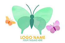 colourful butterflies logo