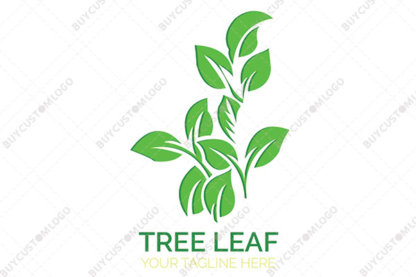 abstract money plant leaves minimal logo