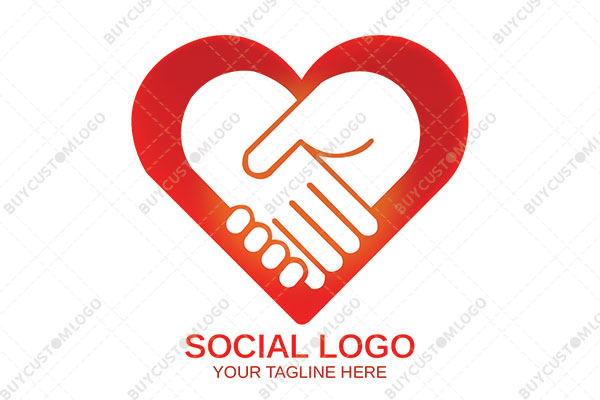 handshake in a heart logo