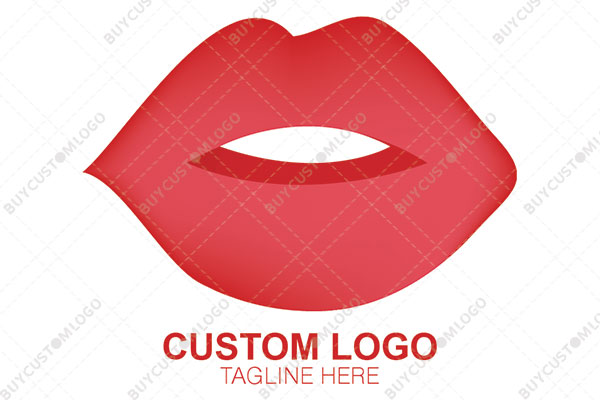 exotic lips silhouette style logo