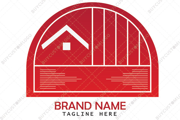 radio style building with hut logo