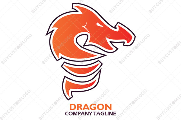 fiery wyvern dragon minimalistic logo