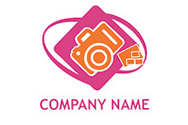 pink and orange vibrant briefcase camera logo
