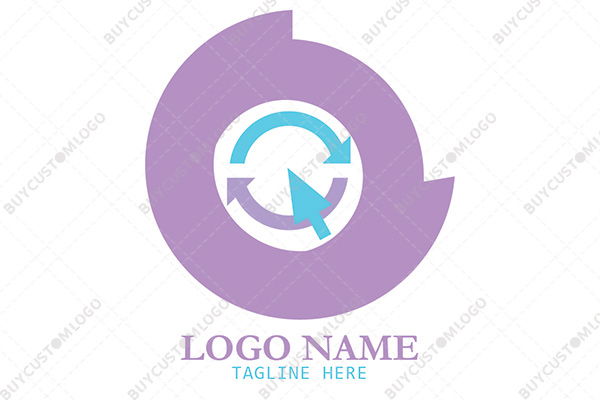 futuristic bin circling arrows logo