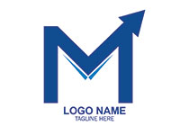 m letter email icon arrow logo
