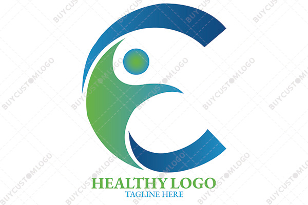 joyful abstract person minimalistic logo