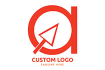 letter a with a cursor minimalistic logo