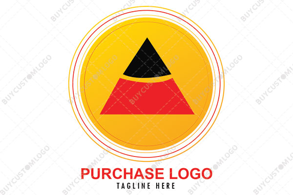 Circle Abstract with a Pyramid Inside Logo