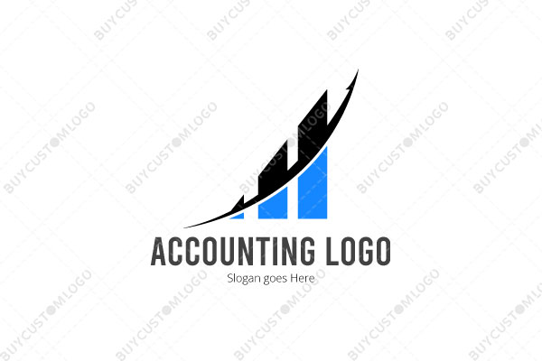 bisected ascending bars logo