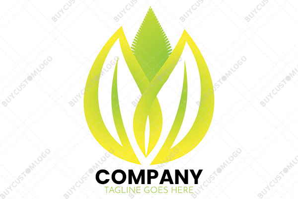flower and flame leaves logo