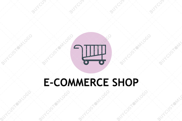 the pink sun and shopping cart logo