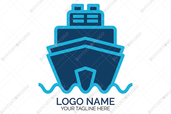 robot funnel ship blue logo