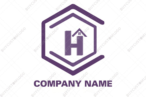 modified buildings h letter logo