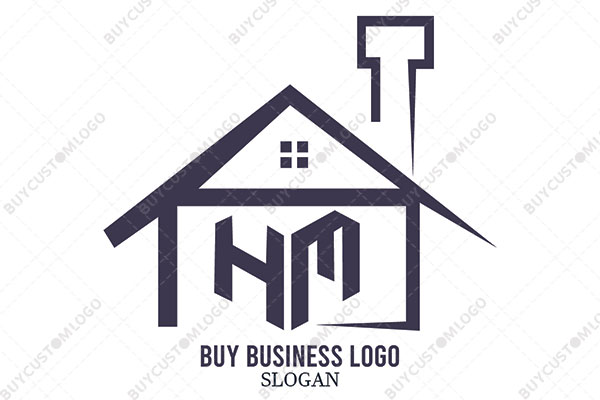 letters h and m house logo