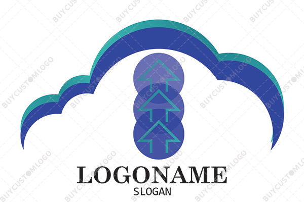 abstract cloud and upload symbol logo