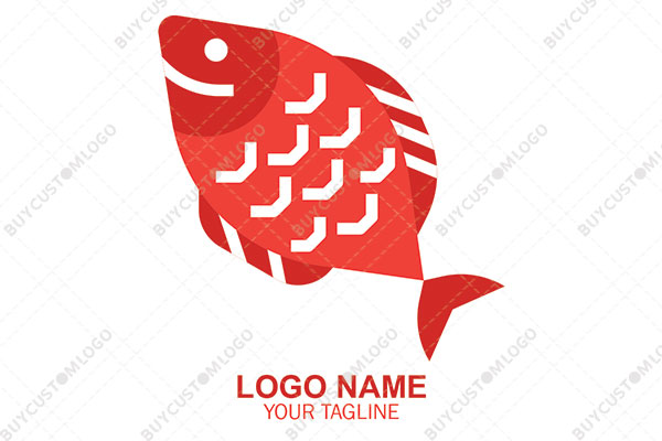 abstract happy crappie fish logo