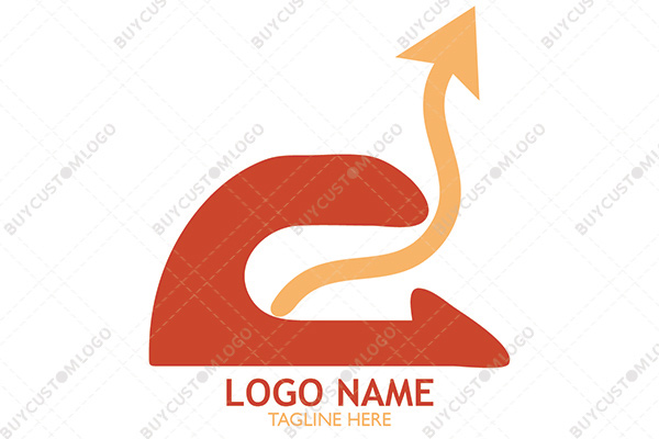 c letter growth arrow orange logo