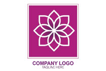 geometric flower in a frame logo